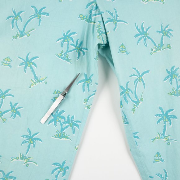 Vintage LILLY PULITZER tropical teal palm tree ultra-lightweight capris size 4 - Picture 7 of 10